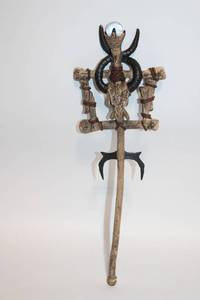 lot 145 image: Decorative Staff with Horned Skull Design and Crystal Top