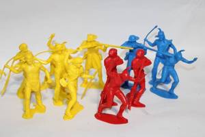 lot 168 image: Collection of Plastic Cowboy and Indian Figures