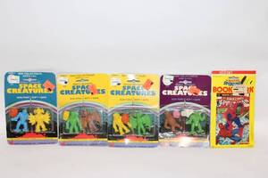 lot A-173 image: Set of 5 Vintage Space Creatures Pencil Erasers with Marvel Comic Bonus