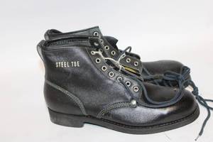 lot 179 image: Pair of Black Leather Steel Toe Work Boots, Size 10X