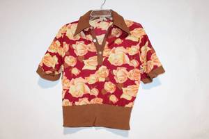 lot 184 image: Vintage Floral Short Sleeve Shirt by Marco Baliw for Women