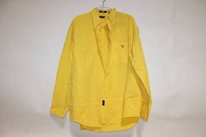 lot 186 image: Gant Mens Yellow Long-Sleeve Shirt, Size LG