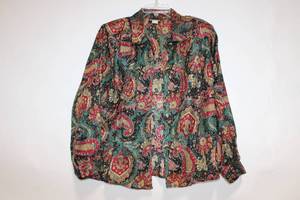 lot 188 image: Vintage Notations Paisley Pattern Blouse, Size 16