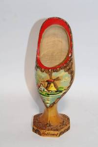 lot 234 image: Vintage Handmade Wooden Dutch Shoe with Windmill Design