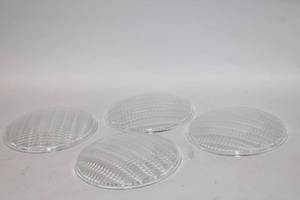 lot 236 image: Set of 4 Clear Ribbed Glass Light Covers