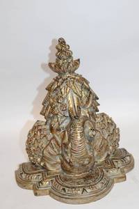 lot 251 image: Vintage Brass Decorative Elephant Bookend with Intricate Design