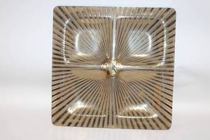 lot 256 image: Decorative Square Egyptian-Themed Glass Bowl