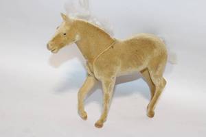 lot 261 image: Vintage Velvet Horse Figurine with White Mane