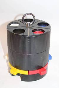 lot 287 image: Vintage Rotating Poker Chip Holder with Chips