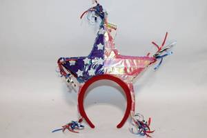 lot 297 image: Patriotic Star Headband with Red, Blue, and Silver Accents
