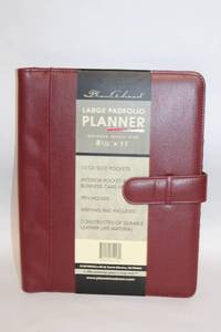 lot 333 image: Large Red Leather-like Padfolio Planner with CD and Business Card Slots