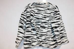 lot 338 image: Like New Zebra Print Faux Fur Coat