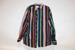 lot 342 image: Eddie Bauer Mens Large Multicolor Striped Long-Sleeve Shirt
