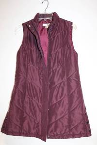 lot 350 image: Christopher & Banks Quilted Burgundy Vest - Size S