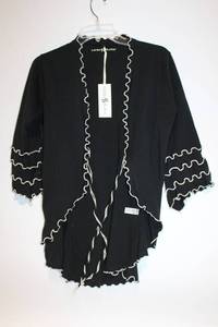 lot 355 image: Laura Hlavac Womens Black Cardigan with White Trim Size S