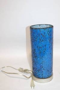 lot 391 image: Blue Crackled Glass Table Lamp