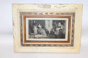 lot 398 image: Framed Hand-Colored Original Old Engraving
