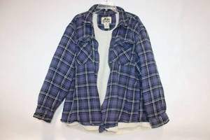 lot 403 image: Mens Old Mill Plaid Flannel Jacket 3XL with Sherpa Lining
