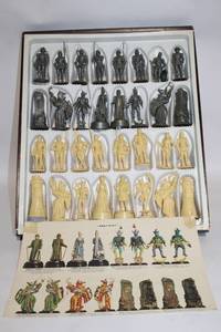 lot 457 image: Complete 1960s Plastic Medieval Chess Set with Insert
