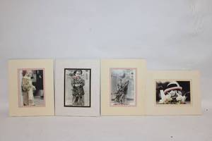 lot 460 image: Set of 4 Vintage Black and White Childrens Portraits
