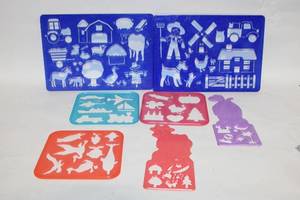 lot 490 image: Set of 8 Themed Plastic Stencil Sheets