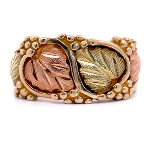 Black Hills Diamond-Cut Ring in Tri-Color Gold VIDEO