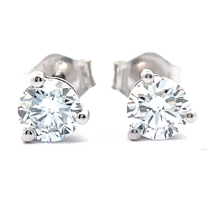 NEW 0.50 Carat Diamond Solitaire Stud Earrings in 14k White Gold w EGL Report VIDEO