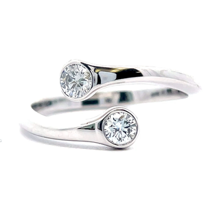 NEW 0.30 Carat Diamond Two-Stone Coiled Bypass Ring VIDEO