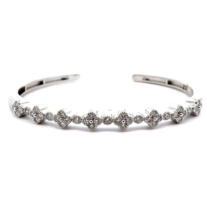 NEW 1.50 Carat Diamond Cluster Flower Bracelet Cuff Retail $995