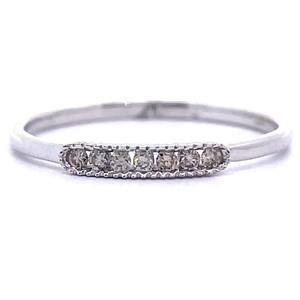 NEW 0.10 Carat Diamond Slim Stacking Ring in 14k White Gold VIDEO