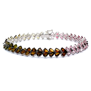 Elegant Rainbow Gemstone Cluster Heart Bracelet VIDEO