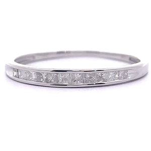 NEW 0.25 Carat Princess Cut Diamond Semi-Eternity Ring in White Gold VIDEO