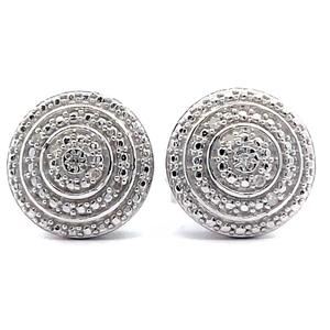Beautiful Pav Diamond Round Stud Earrings VIDEO