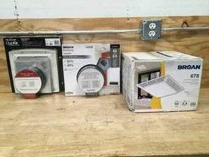 lot 75 image: Lot of 2 - Bathroom Fan Upgrade Kits and 1 - Bathroom Fan