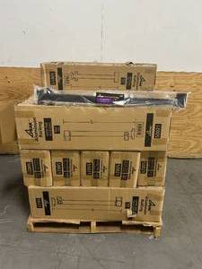lot 34 image: PEAK ALUMINUM RAILING Lot of 17 Cases of- 42 in. H x 4 in. W Black Aluminum Deck Railing Corner Posts (6 per case) (Retail Value of $7,473.54)