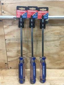 lot 92 image: Lot of 3 - Crescent #4x8 Screwdriver