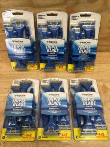 lot 96 image: Lot of 6 Packs of - Triple Blade Disposable Razors