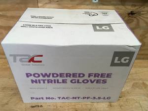 lot 103 image: Case of TAC Powdered Free Nitrile Gloves Size Large