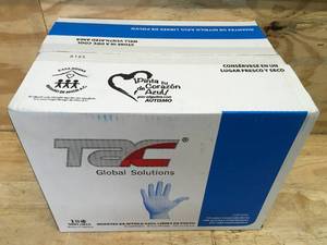 lot 104 image: Case of TAC Powder Free Blue Nitrile Gloves Size Large