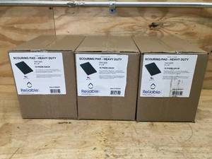 lot 111 image: RELIABLE Lot of 3 Boxes of-  6 x 9 Heavy Duty Scouring Pads (15 pads per box)