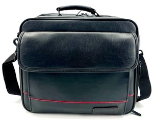 lot 402 image: Targus Leather Laptop Bag with Adjustable Strap and Multiple Compartments