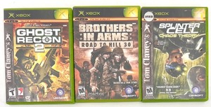 lot 413 image: Trio of Xbox Games with Ghost Recon 2, Brothers in Arms, and Splinter Cell