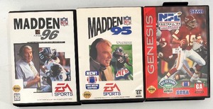 lot 417 image: Lot of 3 Sega Genesis Madden Football Games Madden 94, 95, 96