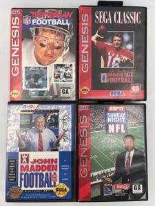 lot 419 image: Lot of 4 Sega Genesis NFL Football Video Games