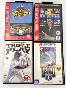 lot 420 image: Set of 4 Sega Genesis Baseball Video Games