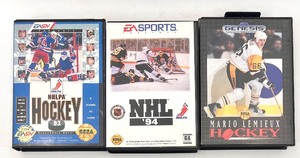 lot 421 image: Set of 3 Classic Sega Genesis NHL Hockey Video Games
