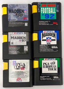 lot 427 image: Set of 6 EA Sports Sega Genesis Game Cartridges
