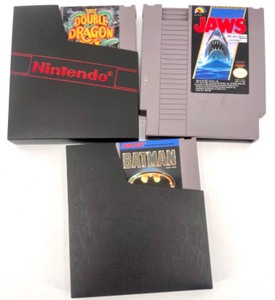 lot 430 image: Set of 3 Nintendo NES Games with Sleeves and Manual Double Dragon II, Jaws, Batman