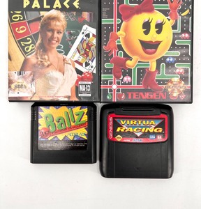 lot 439 image: Lot of 4 Sega Genesis Games Ms. Pac-Man, Caesars Palace, Virtua Racing