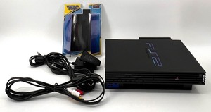 lot 445 image: Sony PlayStation 2 Console with Cords and Vertical Stand